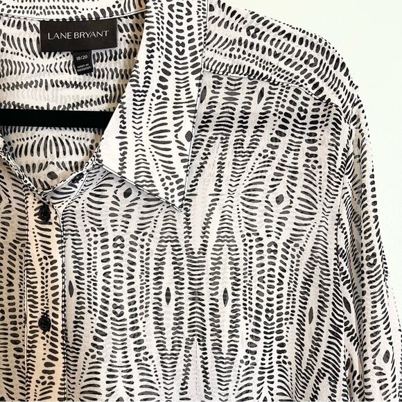 Lane Bryant Women's White Collared Long Sleeve Sheer Button-Up Shirt Size 19/20 - Picture 4 of 16